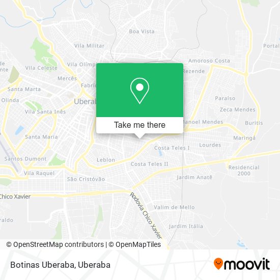 Mapa Botinas Uberaba