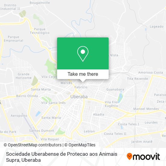 Mapa Sociedade Uberabense de Protecao aos Animais Supra