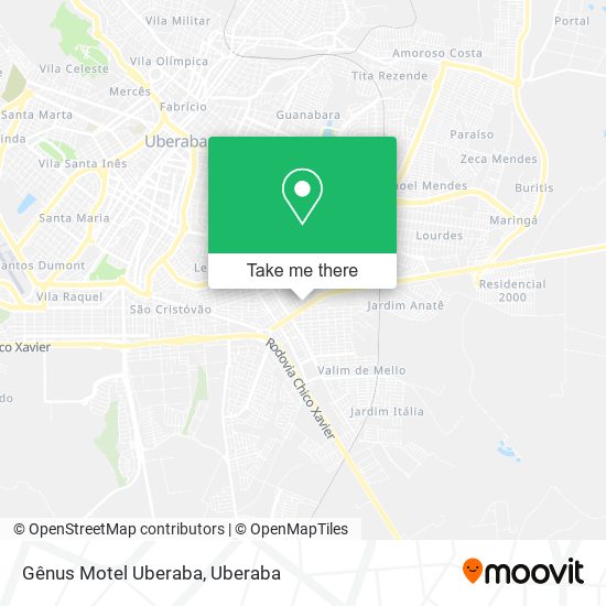 Mapa Gênus Motel Uberaba