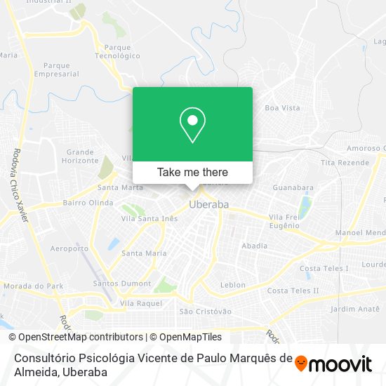 Mapa Consultório Psicológia Vicente de Paulo Marquês de Almeida