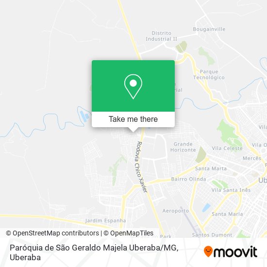 Mapa Paróquia de São Geraldo Majela Uberaba / MG