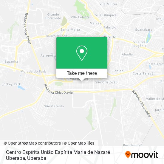 Centro Espírita União Espírita Maria de Nazaré Uberaba map