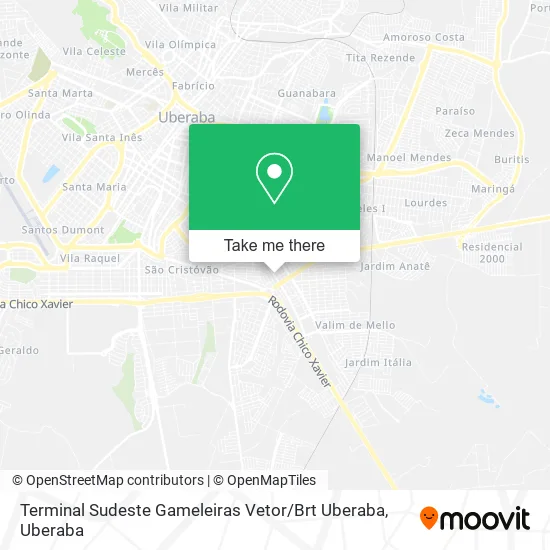 Terminal Sudeste Gameleiras Vetor / Brt Uberaba map
