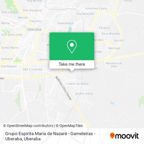 Grupo Espírita Maria de Nazaré - Gameleiras - Uberaba map