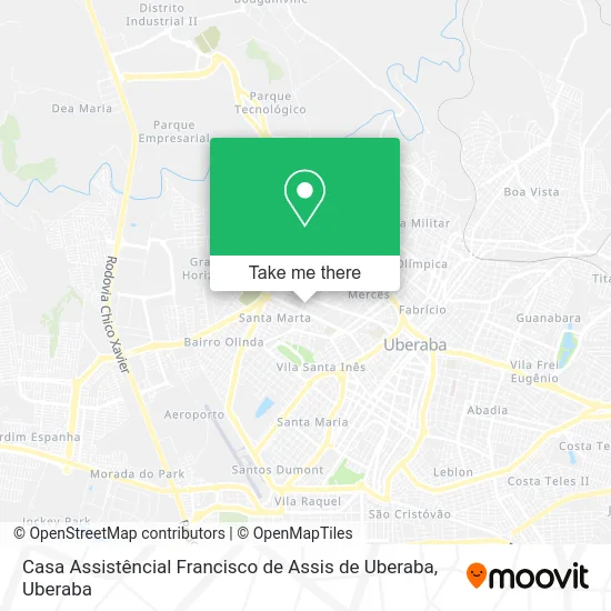 Casa Assistêncial Francisco de Assis de Uberaba map