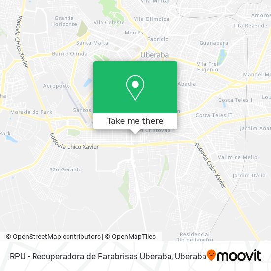 Mapa RPU - Recuperadora de Parabrisas Uberaba