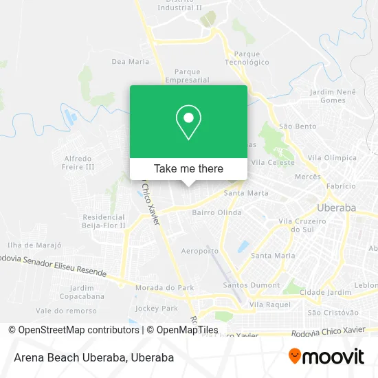 Arena Beach Uberaba map