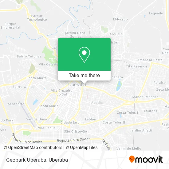 Geopark Uberaba map