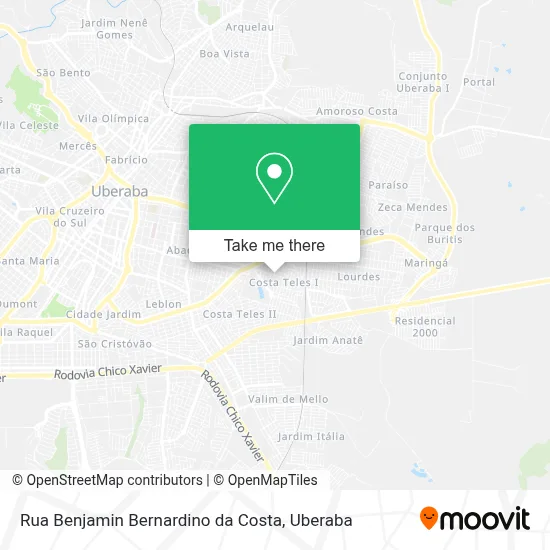 Rua Benjamin Bernardino da Costa map