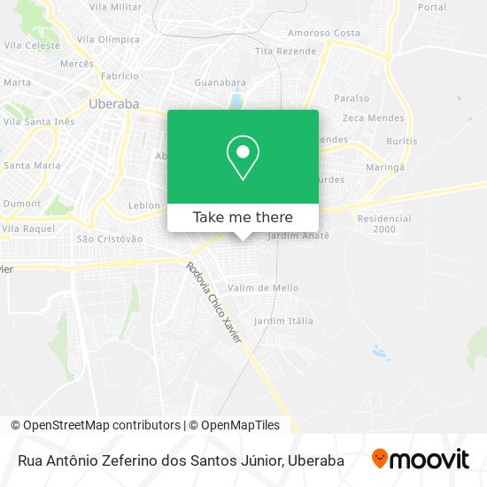 Rua Antônio Zeferino dos Santos Júnior map
