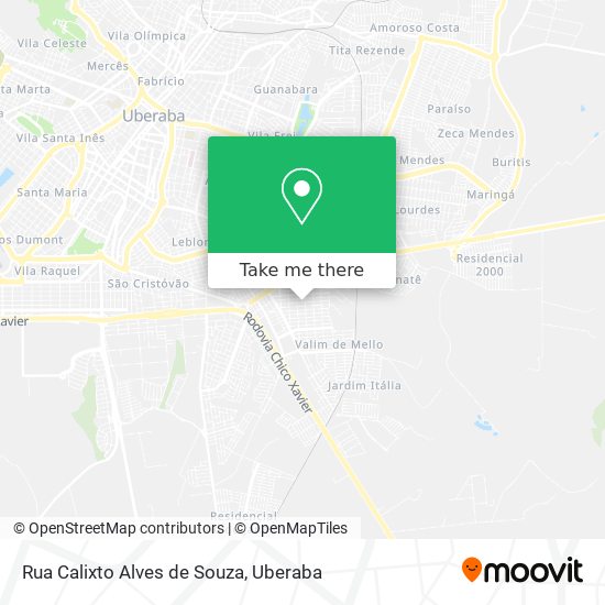 Mapa Rua Calixto Alves de Souza