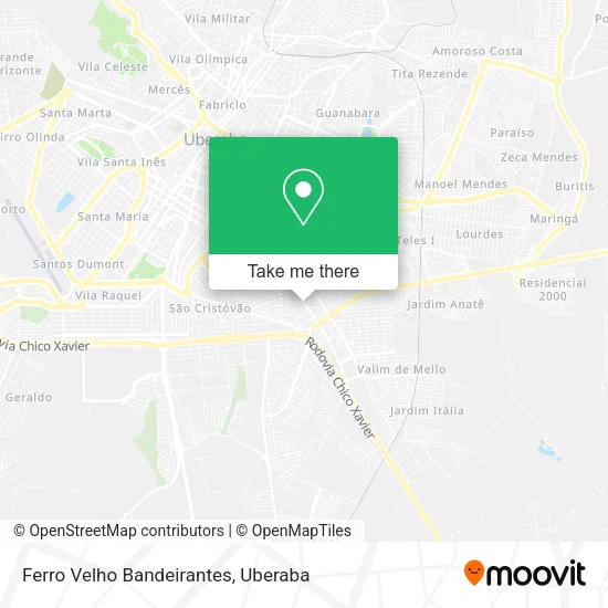 Ferro Velho Bandeirantes map