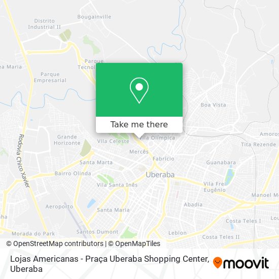 Lojas Americanas - Praça Uberaba Shopping Center map