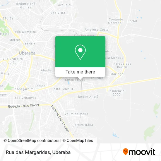Rua das Margaridas map
