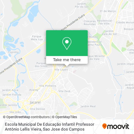 Mapa Escola Municipal De Educação Infantil Professor  Antônio Lellis Vieira