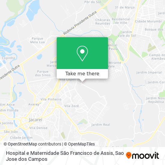 Mapa Hospital e Maternidade São Francisco de Assis