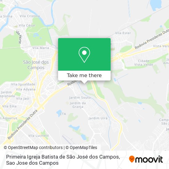 Mapa Primeira Igreja Batista de São José dos Campos