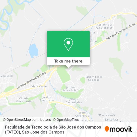 Mapa Faculdade de Tecnologia de São José dos Campos (FATEC)