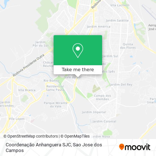 Mapa Coordenação Anhanguera SJC