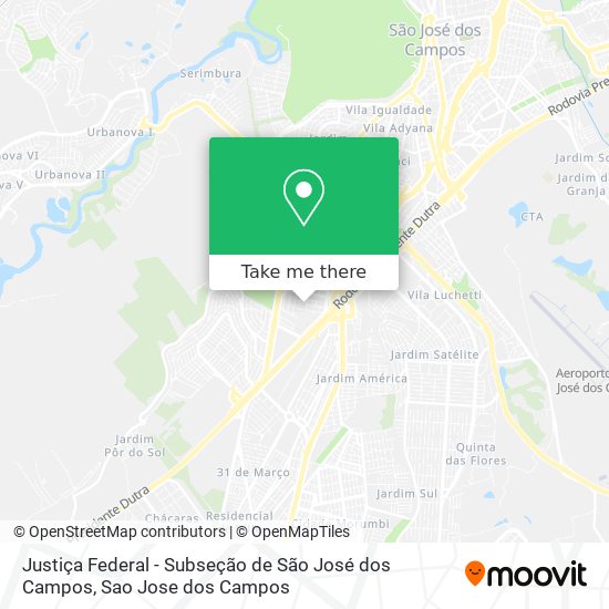 Mapa Justiça Federal - Subseção de São José dos Campos