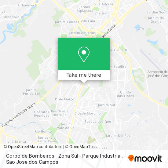 Corpo de Bombeiros - Zona Sul - Parque Industrial map