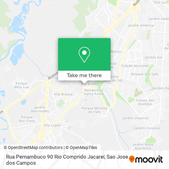 Rua Pernambuco 90 Rio Comprido Jacareí map