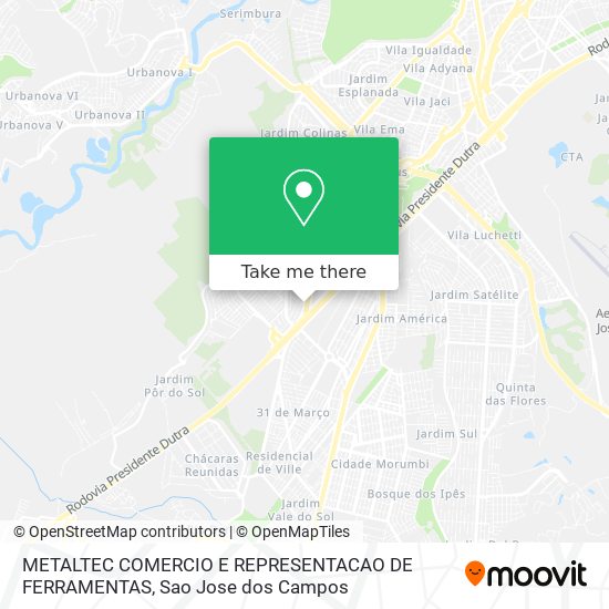 Mapa METALTEC COMERCIO E REPRESENTACAO DE FERRAMENTAS