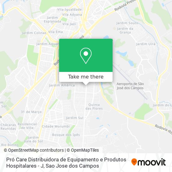 Mapa Pró Care Distribuidora de Equipamento e Produtos Hospitalares - J