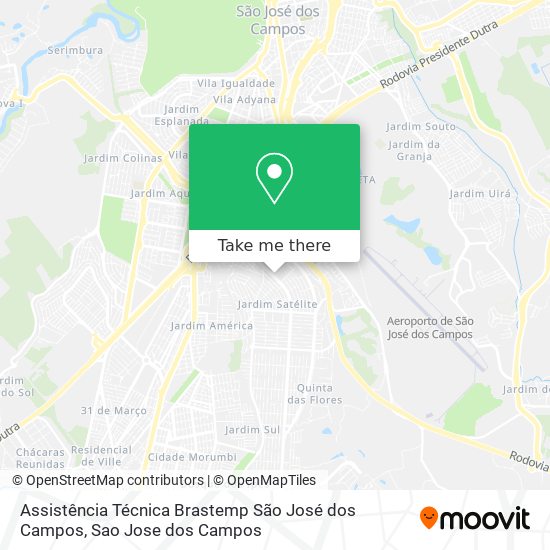 Mapa Assistência Técnica Brastemp São José dos Campos