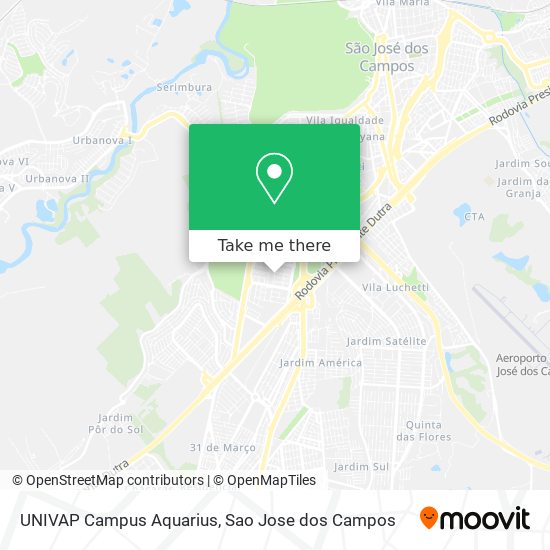 Mapa UNIVAP Campus Aquarius