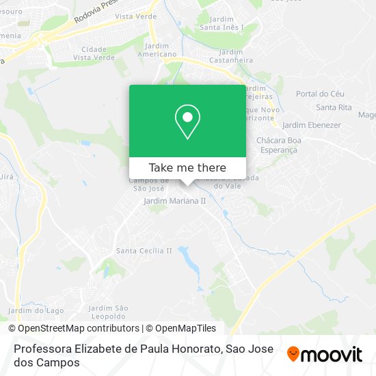 Professora Elizabete de Paula Honorato map