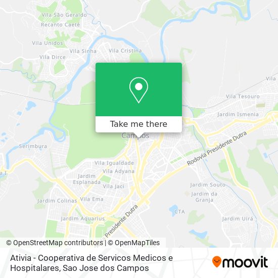 Ativia - Cooperativa de Servicos Medicos e Hospitalares map