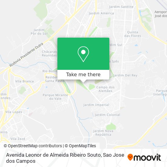 Mapa Avenida Leonor de Almeida Ribeiro Souto