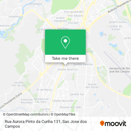 Mapa Rua Aurora Pinto da Cunha 131