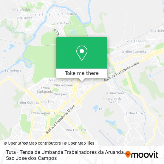 Mapa Tuta - Tenda de Umbanda Trabalhadores da Aruanda