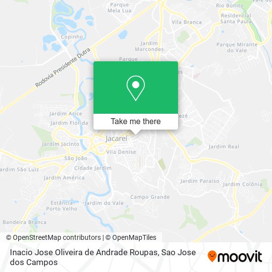 Mapa Inacio Jose Oliveira de Andrade Roupas