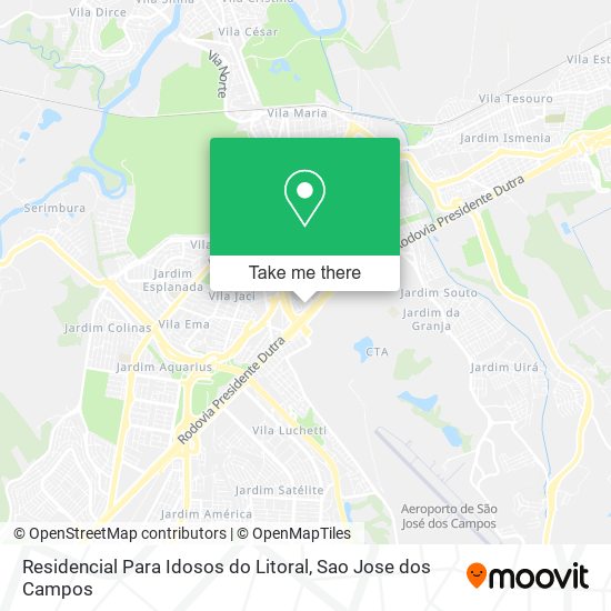 Mapa Residencial Para Idosos do Litoral