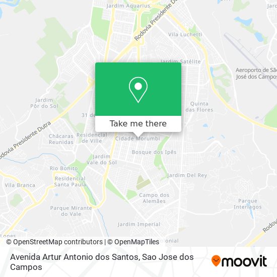 Mapa Avenida Artur Antonio dos Santos