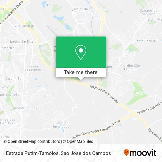 Estrada Putim-Tamoios map