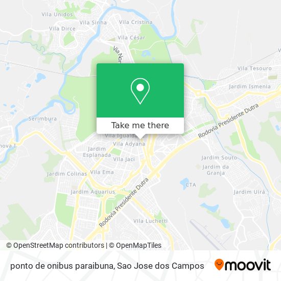 Mapa ponto de onibus paraibuna