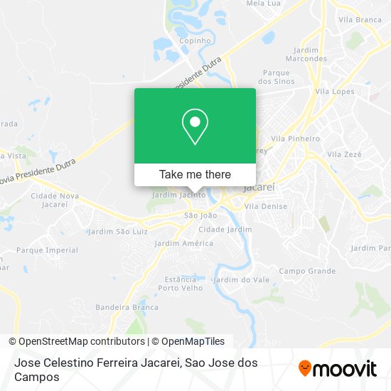Jose Celestino Ferreira Jacarei map