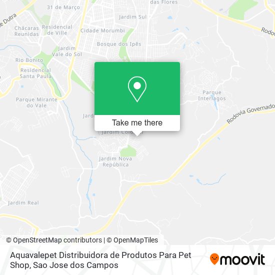 Aquavalepet Distribuidora de Produtos Para Pet Shop map