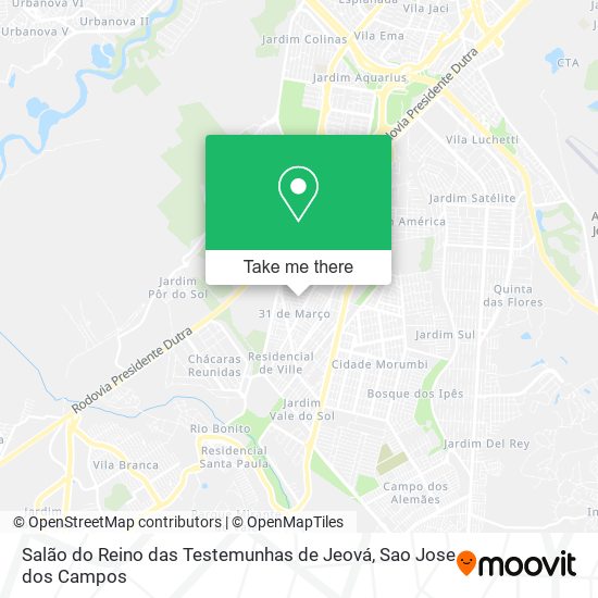 Salão do Reino das Testemunhas de Jeová map
