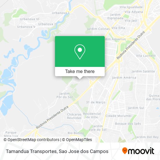 Tamandua Transportes map