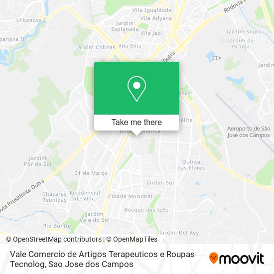 Mapa Vale Comercio de Artigos Terapeuticos e Roupas Tecnolog