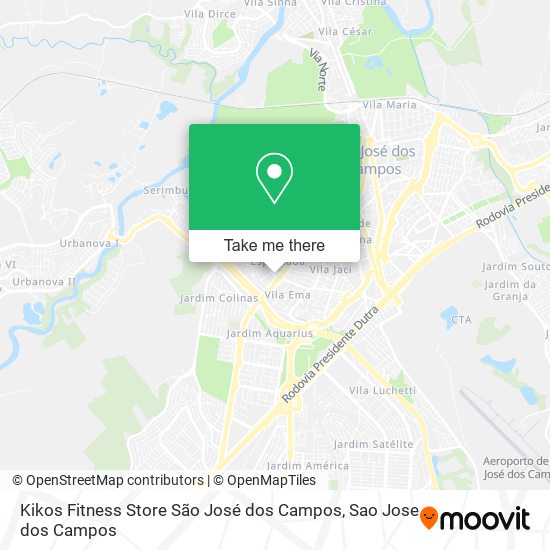 Mapa Kikos Fitness Store São José dos Campos