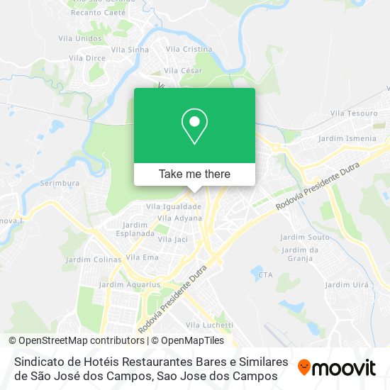 Sindicato de Hotéis Restaurantes Bares e Similares de São José dos Campos map