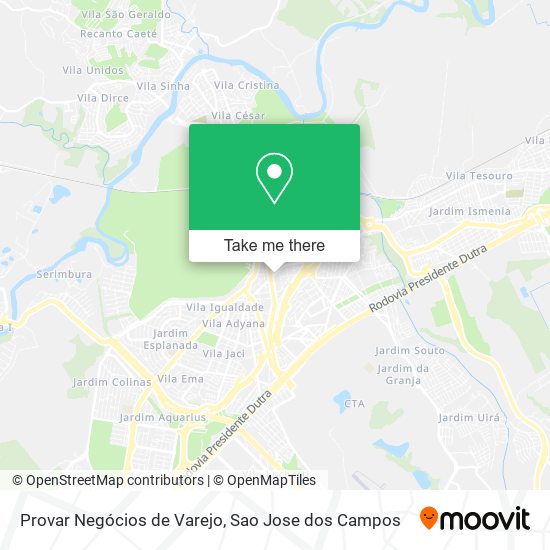 Provar Negócios de Varejo map