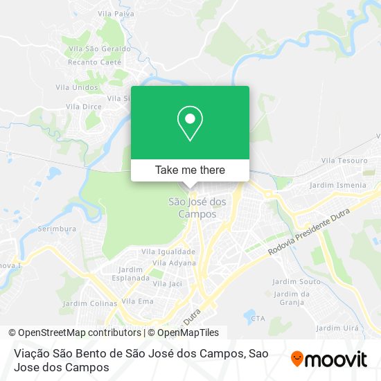 Mapa Viação São Bento de São José dos Campos