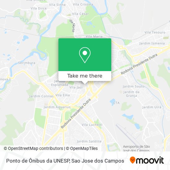 Mapa Ponto de Ônibus da UNESP